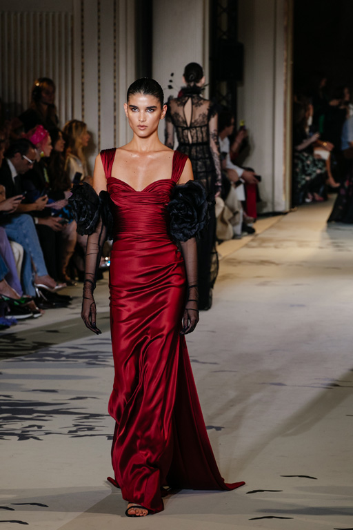 Haute couture red store dress